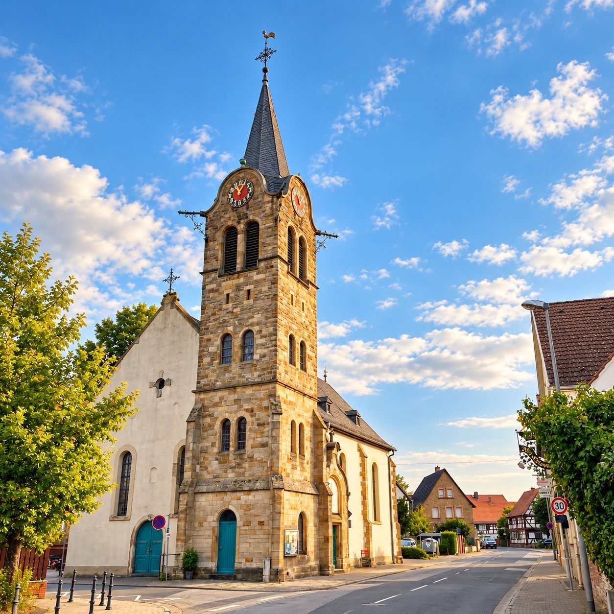 Kirche im Ortskern von Wallerstädten